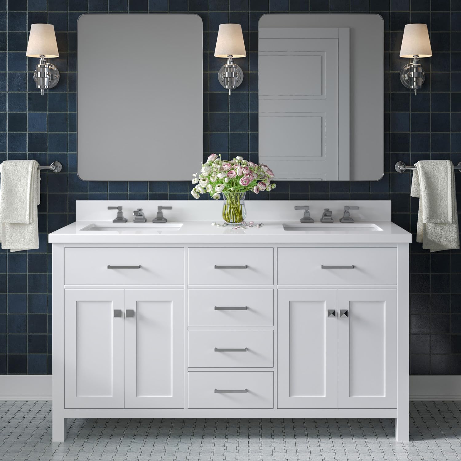 Ariel Bristol 60 Double Vanity Quartz