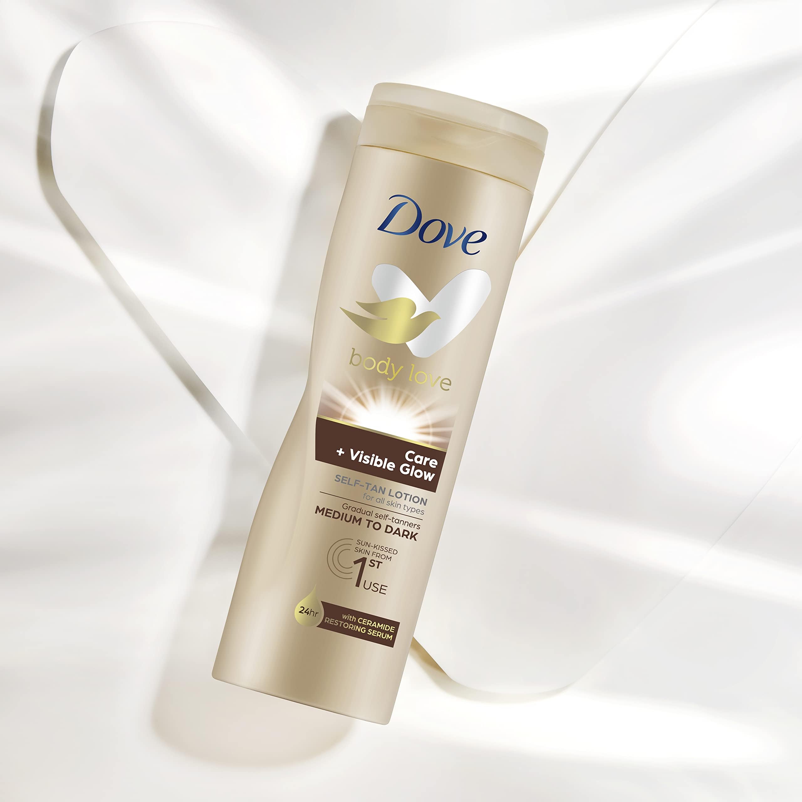 6er Pack - Dove Body Love Bodylotion - Self-Tan Lotion - Care+Visible Glow - 400ml