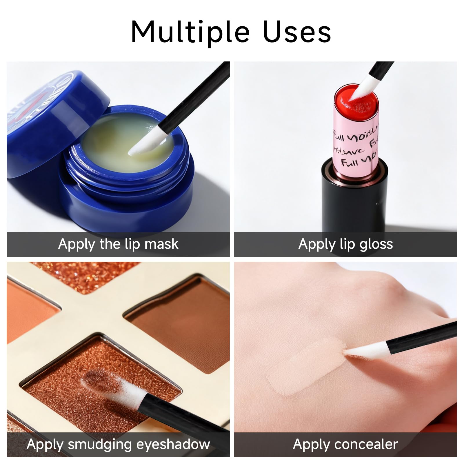 Brochas Para Labios Desechables, 100PCS Pinceles de Labios Higiénicos, Aplicadores de Maquillaje de Uso Único