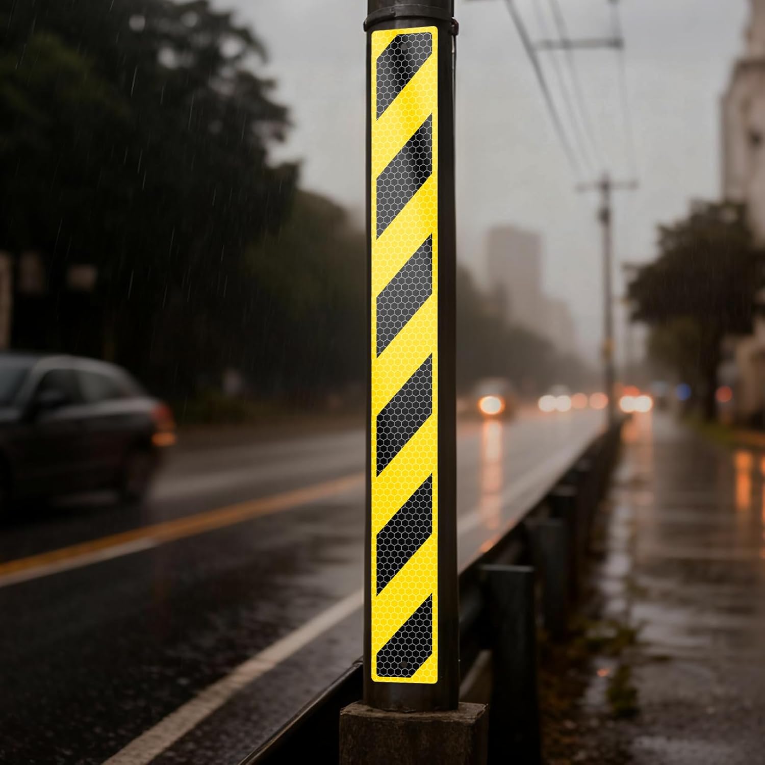 6 Pack Reflective Sign Post Panels 30 x 3 Inch Engineer Grade Reflective Aluminum Marker Waterproof Metal Reflectors for Fence Entrance Post Driveway Truck