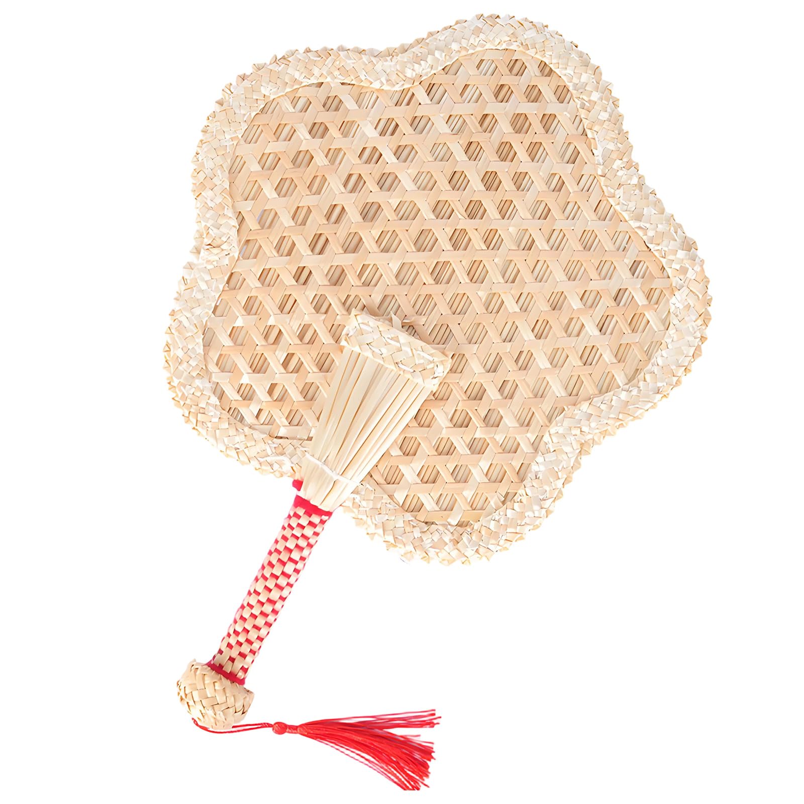 MIDOKSTUA Handwoven Wheat Straws Fan with Traditional Embroidery Design Hand Weaving Fan Suitable for Home Decorating and Cooling