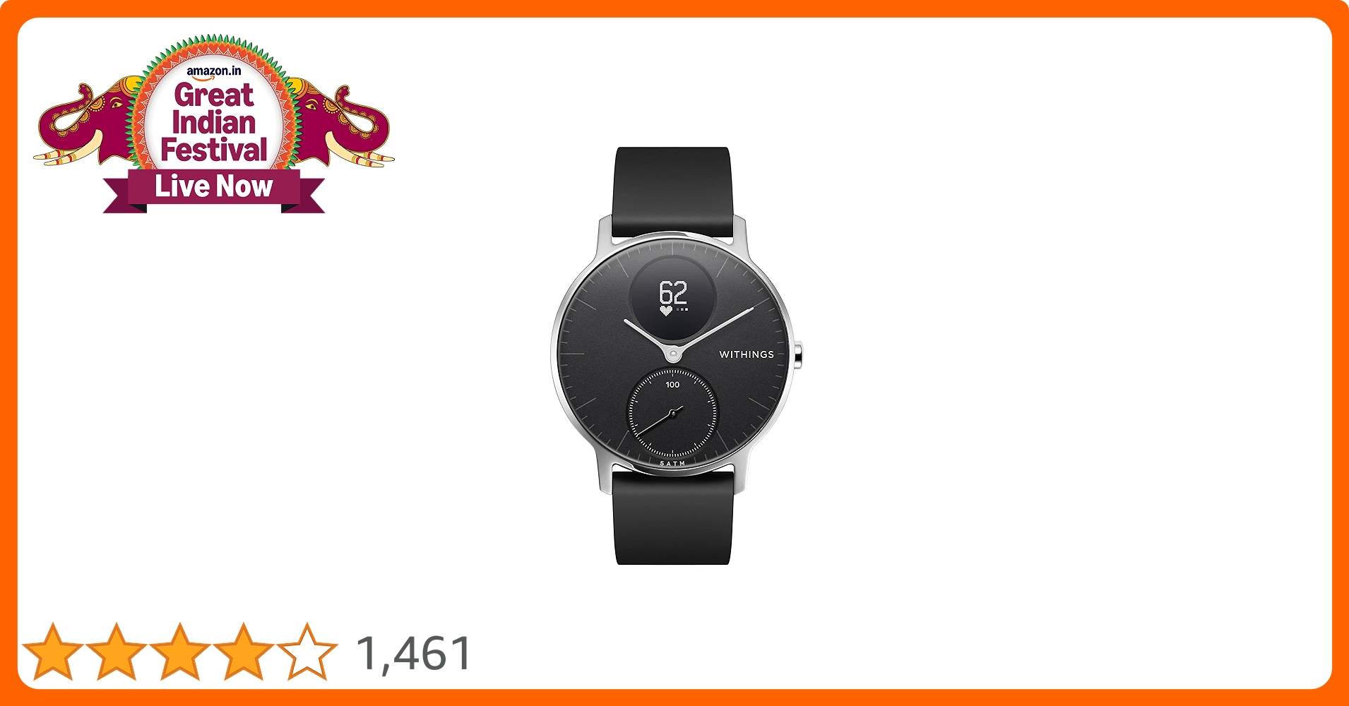 ★美品★Withings（旧Nokia） Steel HR ブラック国内正規品★ Buy Withings - Nokia - Steel HR Hybrid Smartwatch - Black in
