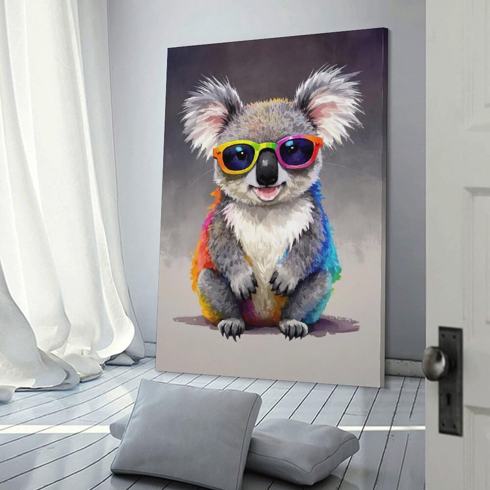 Amazon.com: CAIFF Funny Watercolor Animals Poster Koala Graffiti