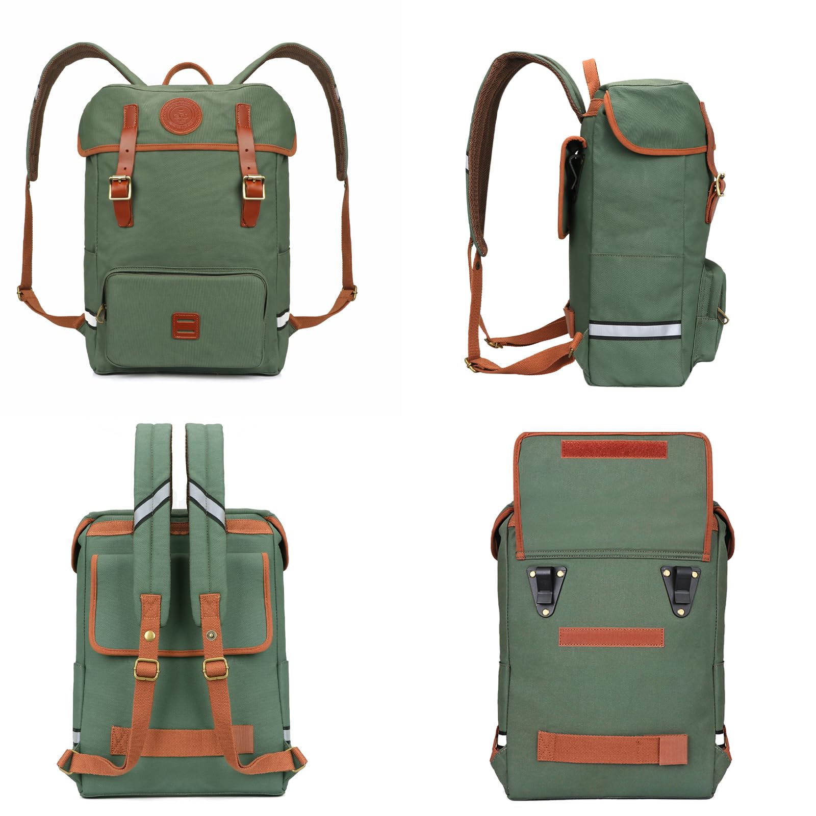 Tourbon Borsa da bicicletta in tela impermeabile per computer portatile Zaino da sella Borsa a tracolla per esterni Viaggio scuola