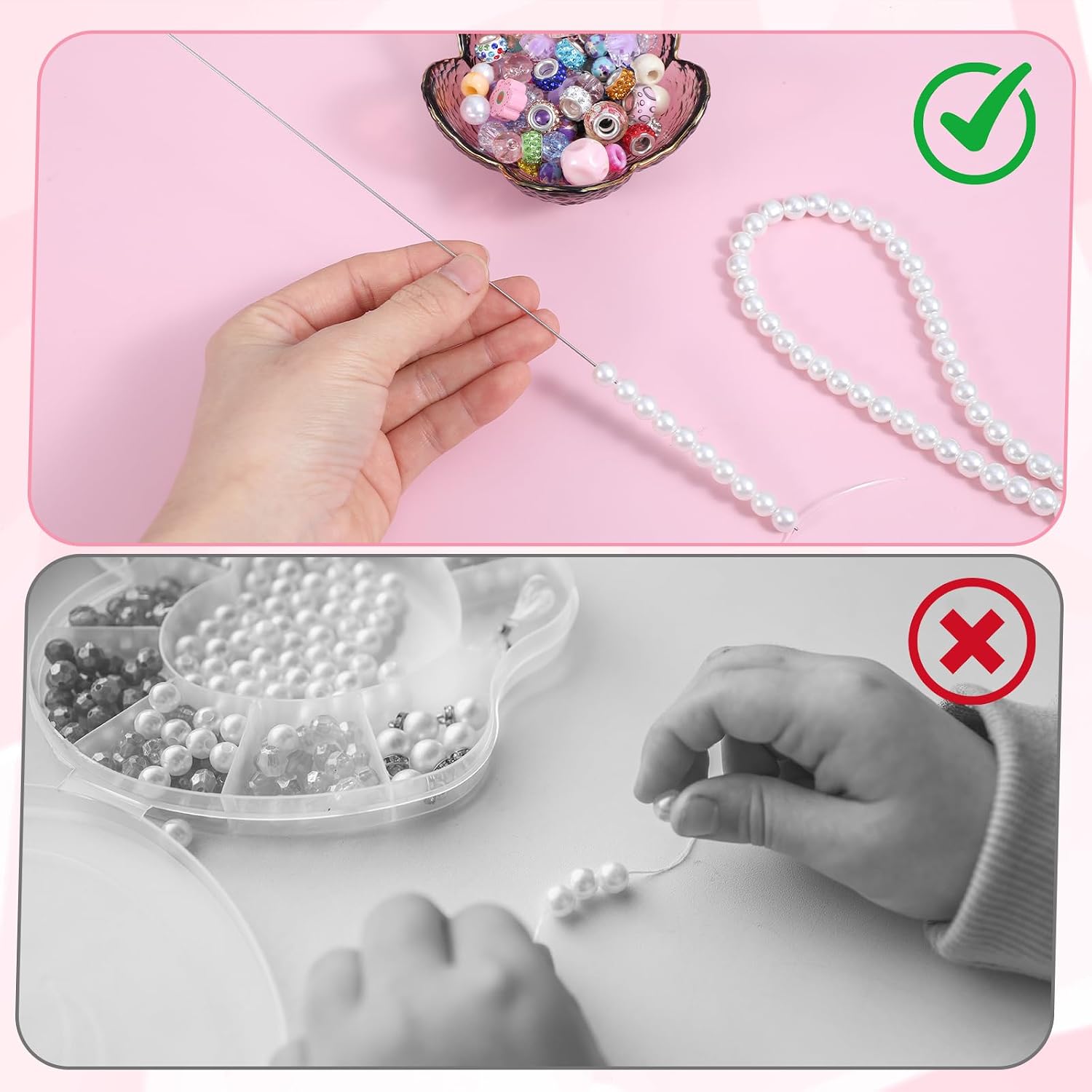 7 PCS Beading Needles for Jewelry Making Long Straight Needle Bead Embroidery Long Beaded Needle Thickness Bead Spinner Straight Thread Needles for Bracelets DIY (0.3 0.4 0.5 0.6 0.7 0.8 0.9 Mm)