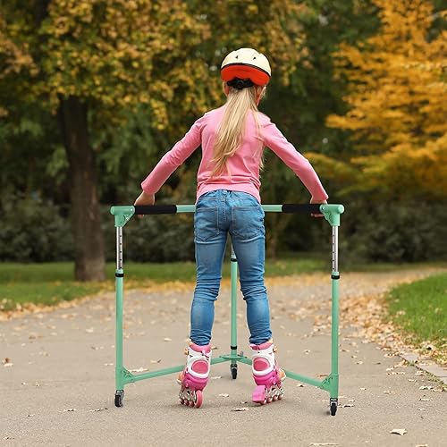 Miniatura 2 de GanFindX Patinador plegable para niños, patinaje sobre ruedas, entrenador de patinaje para niños pequeños, altura ajustable, caminante de