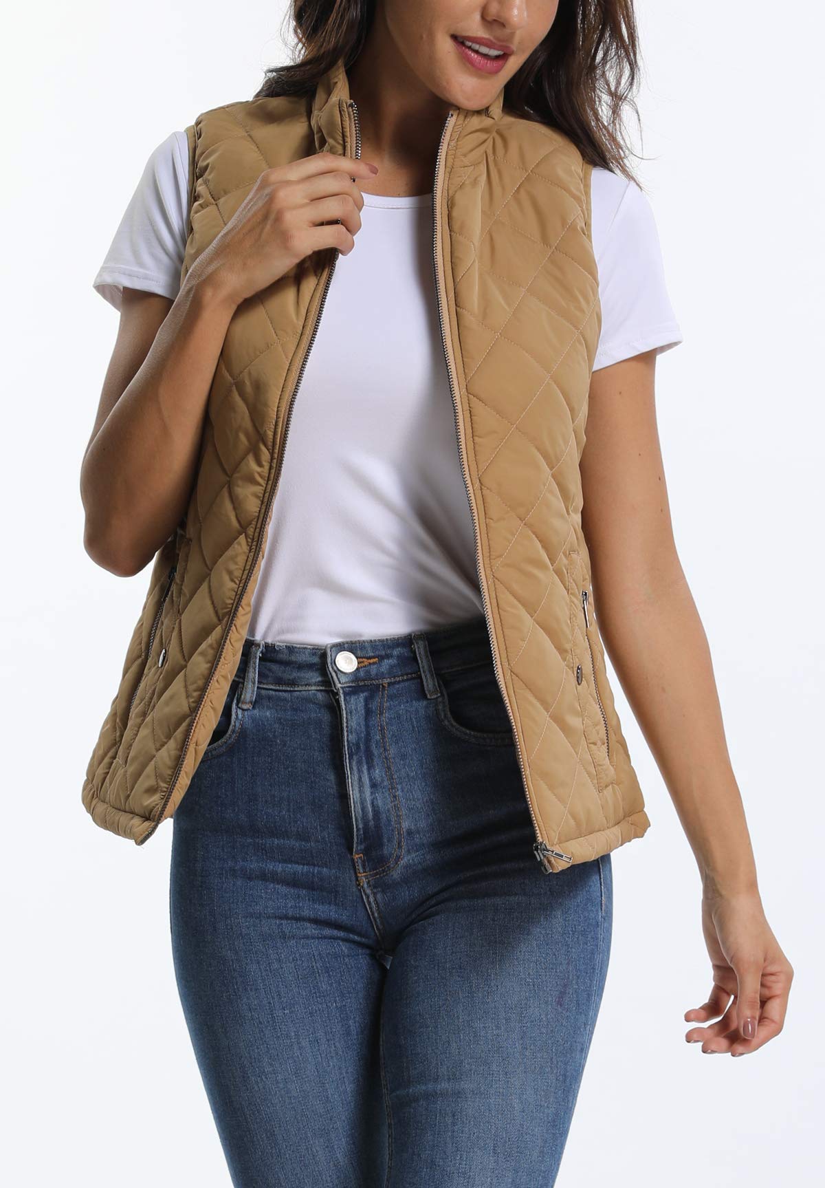 MISS MOLY Doudoune sans Manche Gilet Ultra Légère Veste Manteau Parka Blouson Zippée Hiver pour Femme