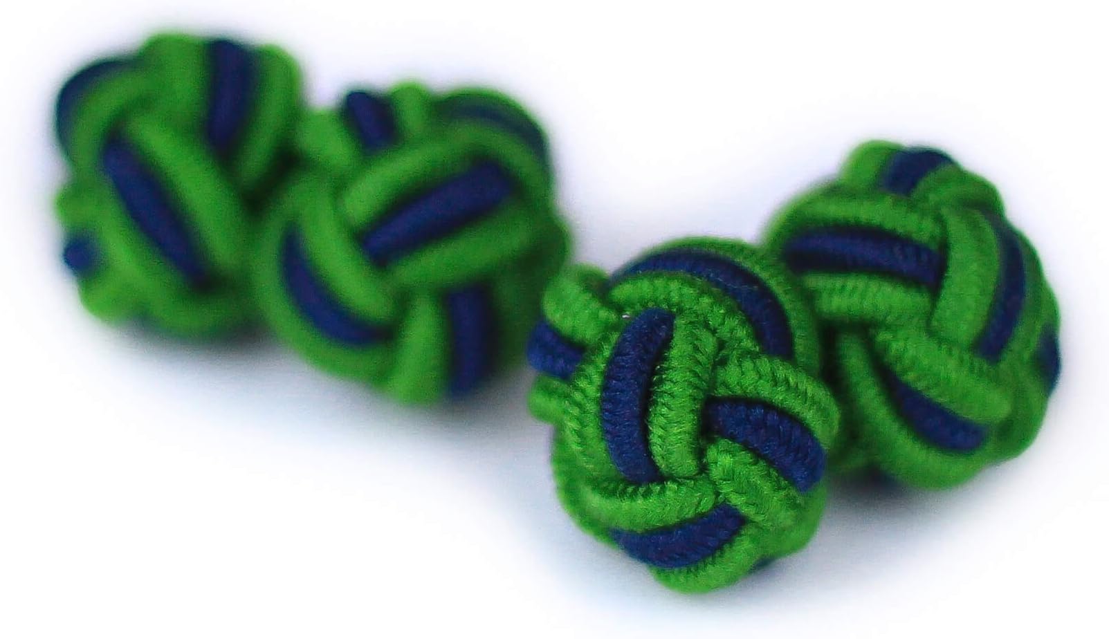 Silk Knot Cufflinks | Knot | Green Blue | Fabric Silk Knot | Handmade | For Any Shirt with Cuff Cuff | Wedding