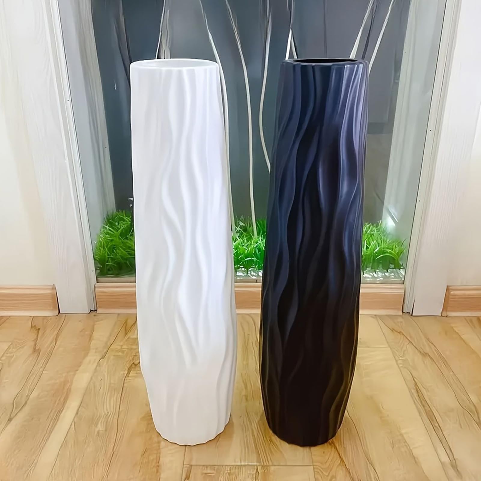 Jarrones Altos Para El Suelo Decoración Con Relieve Tridimensional Y | Jarrón Para Flores Para El Hogar La Sala De Estar La Cocina El Comedor La Entrada Boda Oficina Hotel