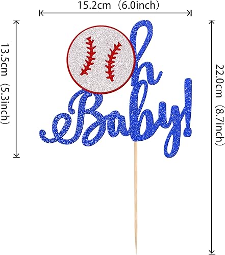 Miniatura 9 de 24 piezas de decoración de cupcakes de béisbol con purpurina para jugadores de béisbol temáticos deportivos para cupcakes, temática de béisbol, baby