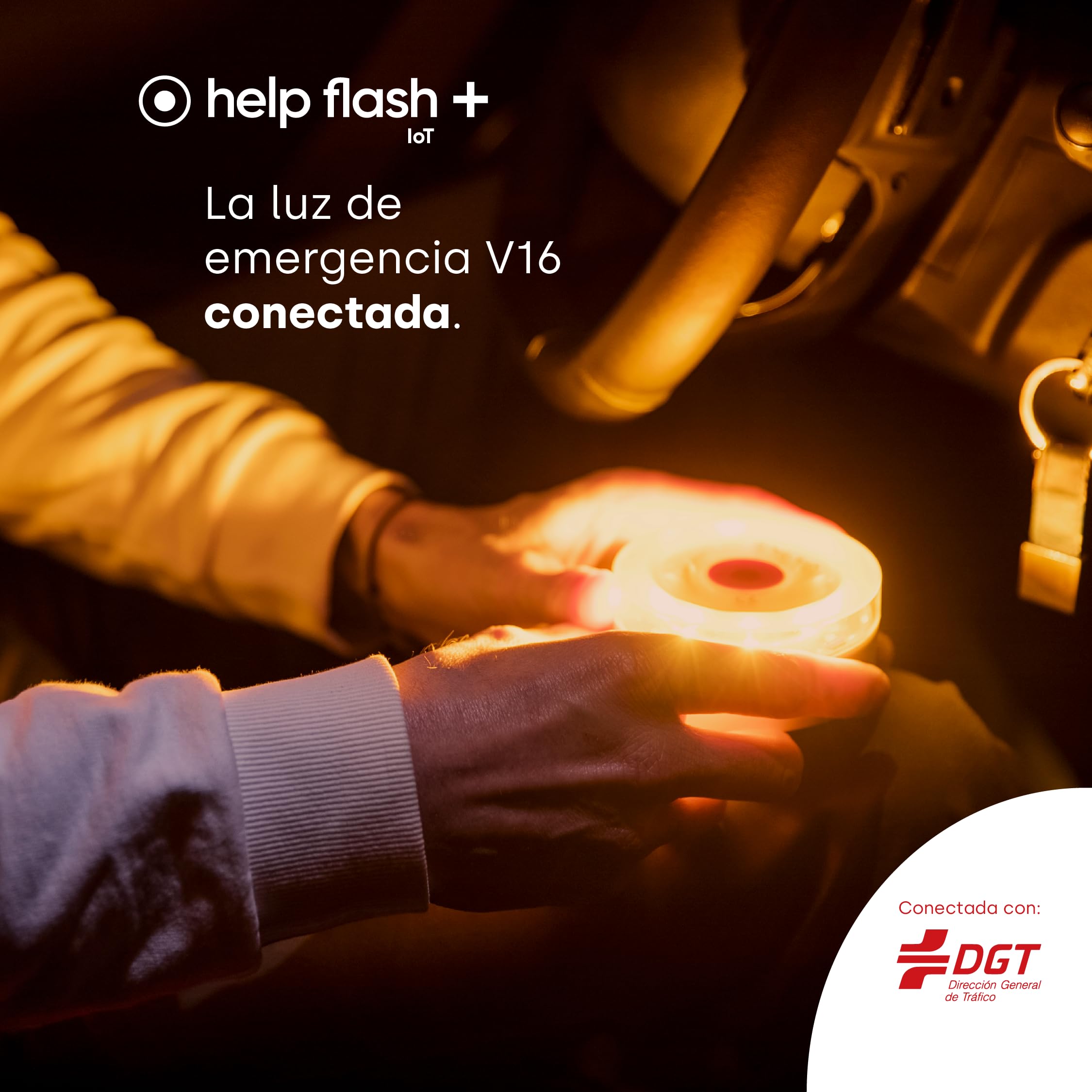 Luz de Emergencia V16 con Geolocalización, 290 candelas, Conectada DGT 3.0, Señal V-16 para Coches