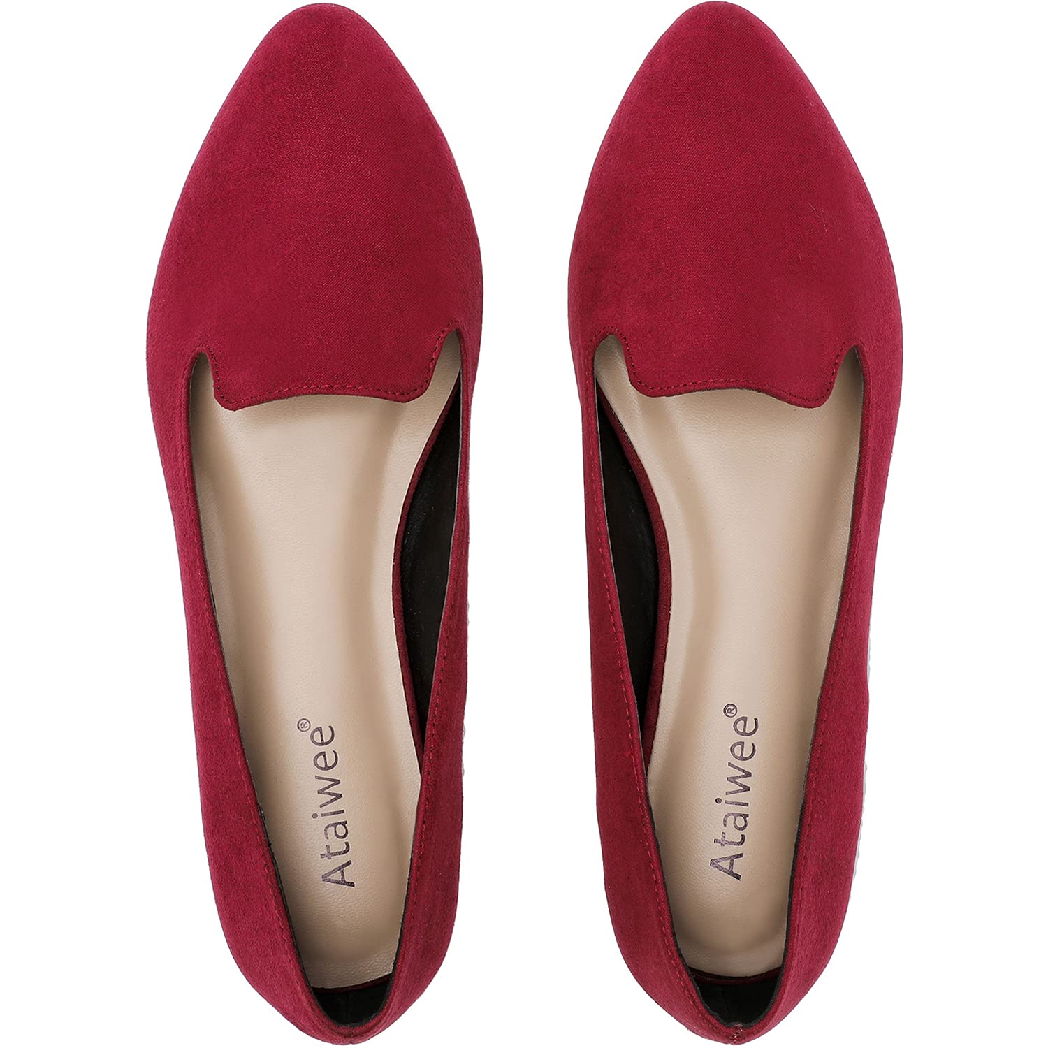 Ataiwee Women's Pointed Toe Flats Wide Width Women's Flats