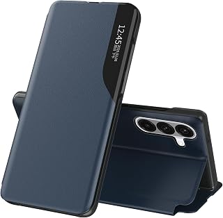 Fiyer Handyhülle für Samsung Galaxy S26 Plus Hülle Clear View Klappbar Leder Flip Case Galaxy S26 Plus Schutzhülle mit Ständer 360 ​​​​Stoßfest Und Kratzfest Klapphülle für Samsung S26+ (Blau)