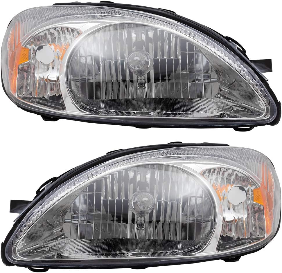 Brock Headlight for 2000-2006 Taurus w/Chrome Bezel 1F1Z13008AB Set FO2502169
