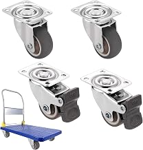4 Piece Swivel Casters, Swivel Caster with Brake, 360° Rotation Brake, Furniture Casters, Transport Casters, Trolleys and Furniture, Holds 50kg