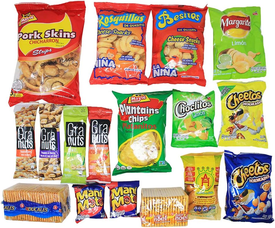 Colombian Snacks Sampler Variety Box - Crackers, Chips & Savory Snack Assortment Pack - Delicious Gift Box - College Care Package (Mecato-Sal)