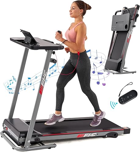 Miniatura 1 de FYC Folding Treadmill with Desk for Home 265LBS Foldable Treadmill Slim Compact Running Machine Portable Electric Treadmill Workout Exercise for