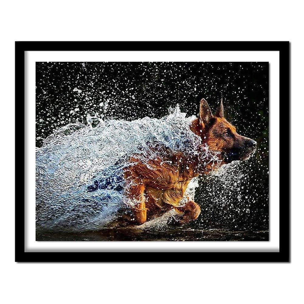 5D Diamond Painting Kit - German Shepherd Full Round Drill 90x150cm Crystal Rhinestone Art