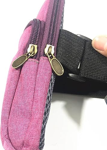 Miniatura 3 de Brazalete para teléfono celular con 2 bolsillos, 7 x 4.2 pulgadas, amplia, para correr, caminar, deportes y montañismo (rojo)