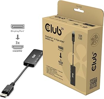 Amazon.com: Club 3D CSV-7330 DisplayPort to Triple HDMI 8K60Hz MST
