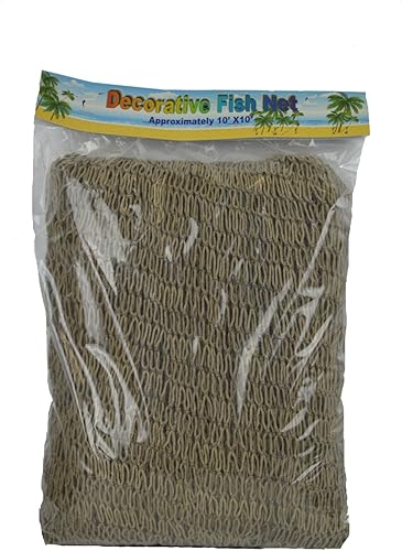 Importaciones Auténtica Red de pesca marrón usada de 10 por 10 pies