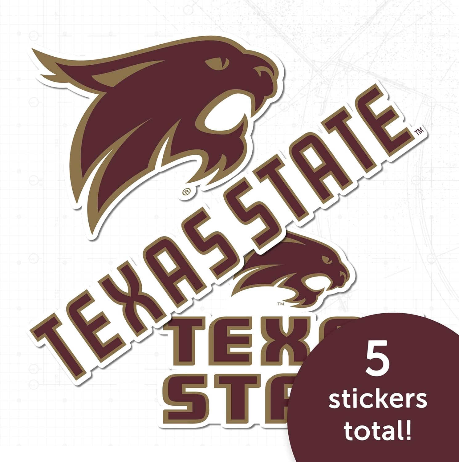 Desert Cactus Texas State University Sticker TXState Bobcats Vinyl Decals Laptop Water Bottle Car Scrapbook T5 (Type 5-1) - Image 5
