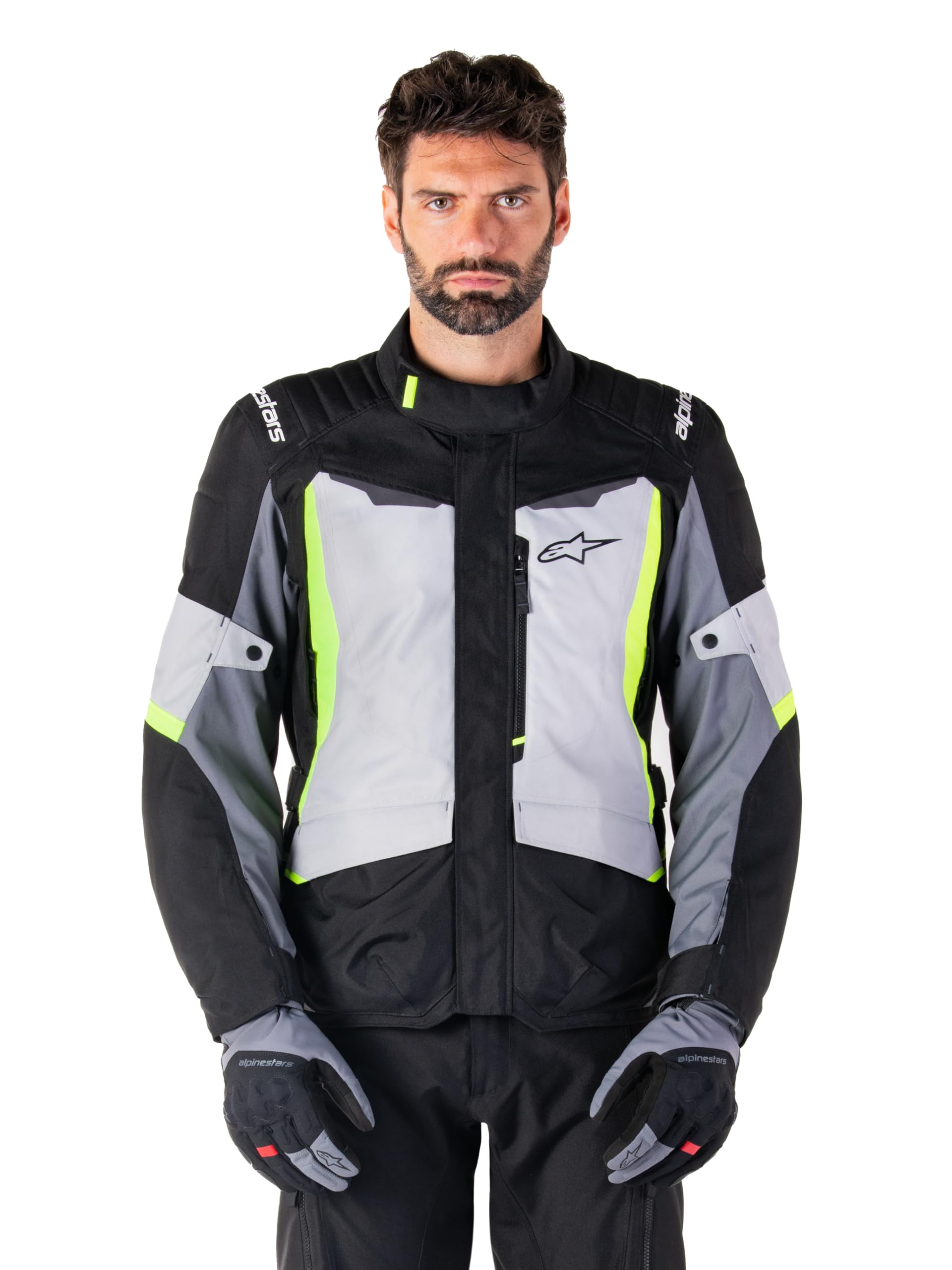 Alpinestars Men's Dark Grey/Black/Neon Yellow St-1 Waterproof Motorcycle Textile Jacket