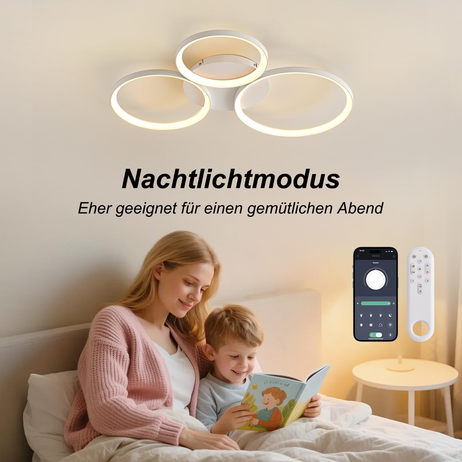 YZBEIMDAI Moderna Dimmerabile Plafoniera LED, Lampada da Soffitto Rotonda, funzione di memoria, timer, Plafoniera Moderna Per Soggiorno con Telecomando, per Soggiorno, Camera, Sala da Pranzo