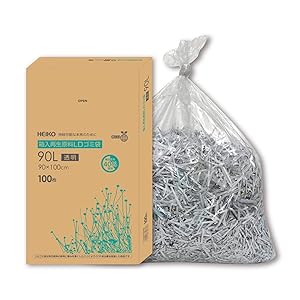HEIKO HD ゴミ袋 透明 90L 箱入り