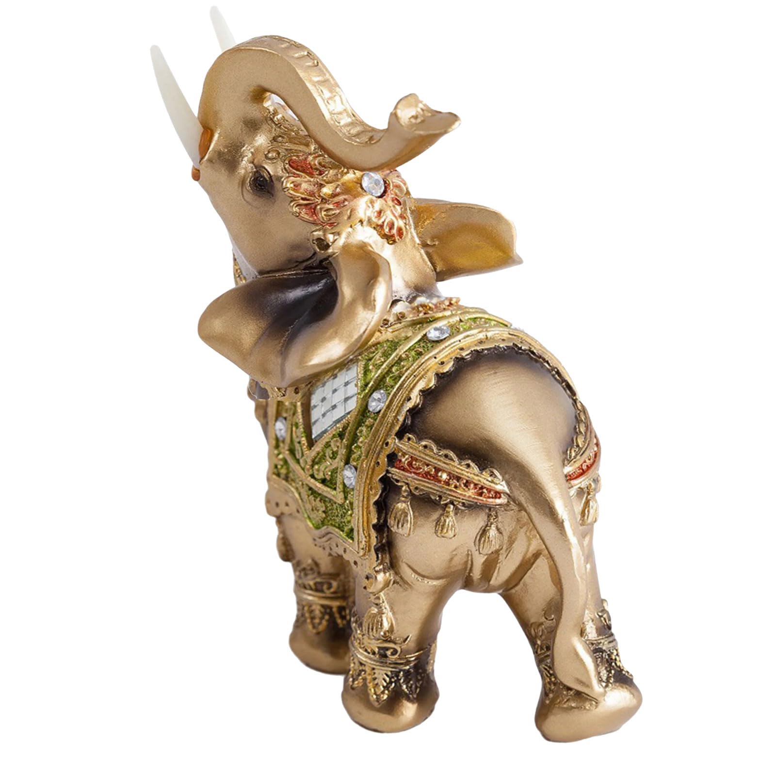 Sculpture éléphant dorée en résine Feng Shui pour la décoration de la maison