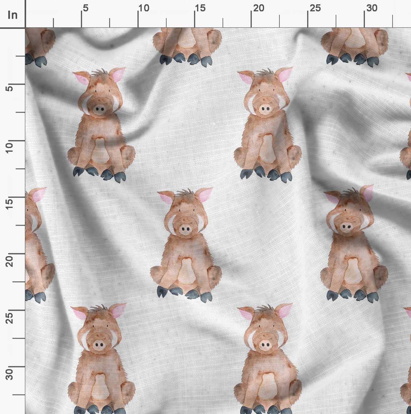 Soimoi Blanc Canard De Coton En Tissu Porc Animal Tissu Imprime Par Metre 56 Pouce Large