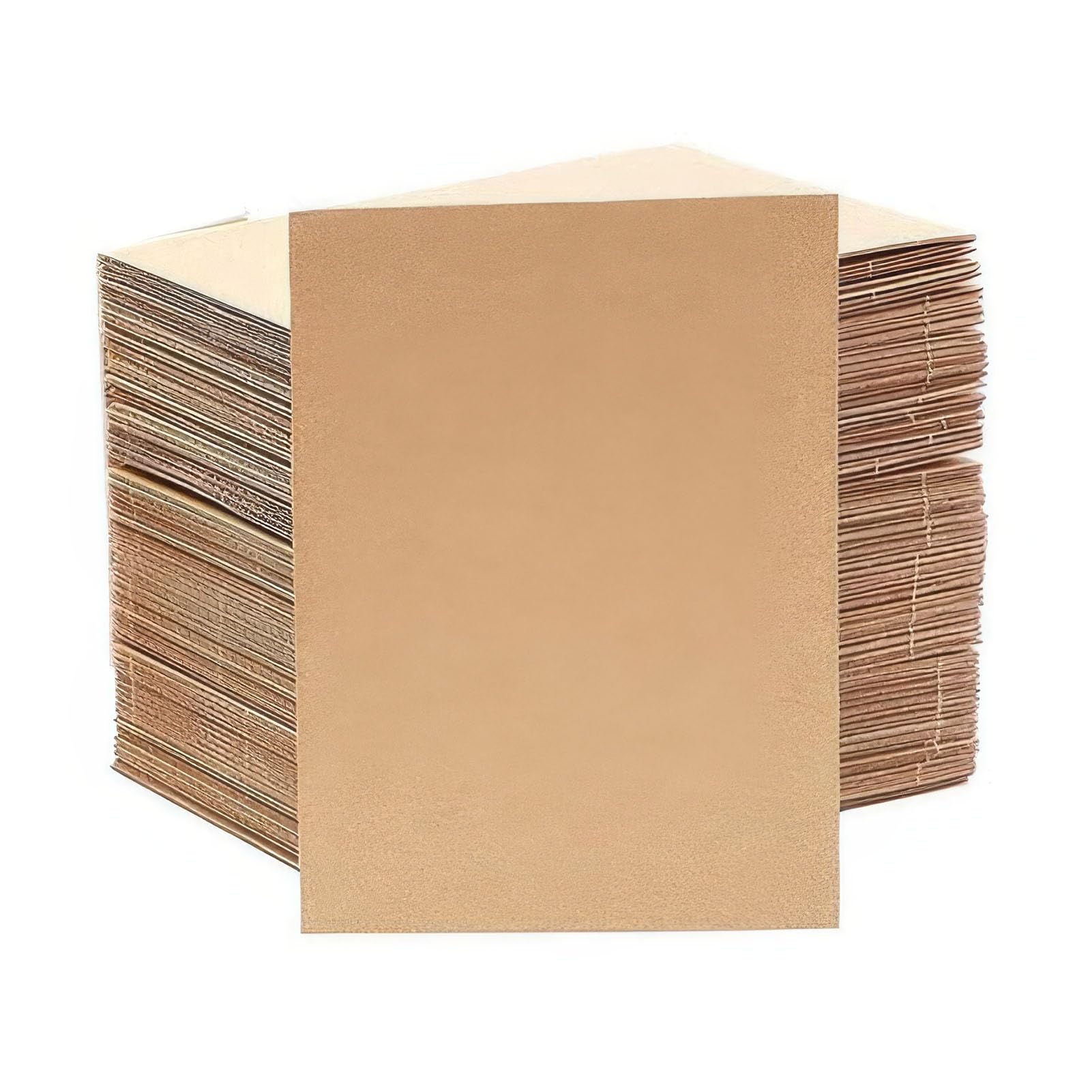Corrugated Cardboard Sheets(13 x 18cm) 100Pcs, 2mm Thick Sheets, for DIY Craft, Card board Inserts for Mailing Packages