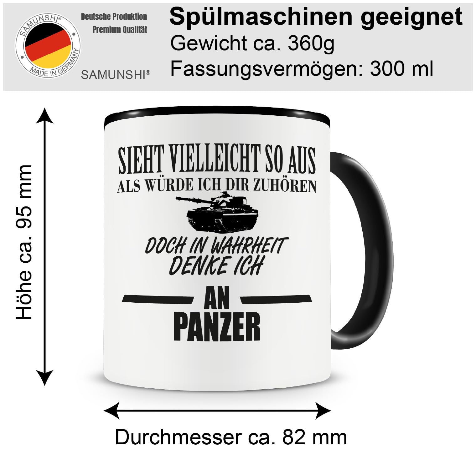 Samunshi® Kaffeetasse 'Ich Mag Kipplaster' – Lustiger Spruch Für Bagger-Fans, 300 Ml, Spülmaschinenfest