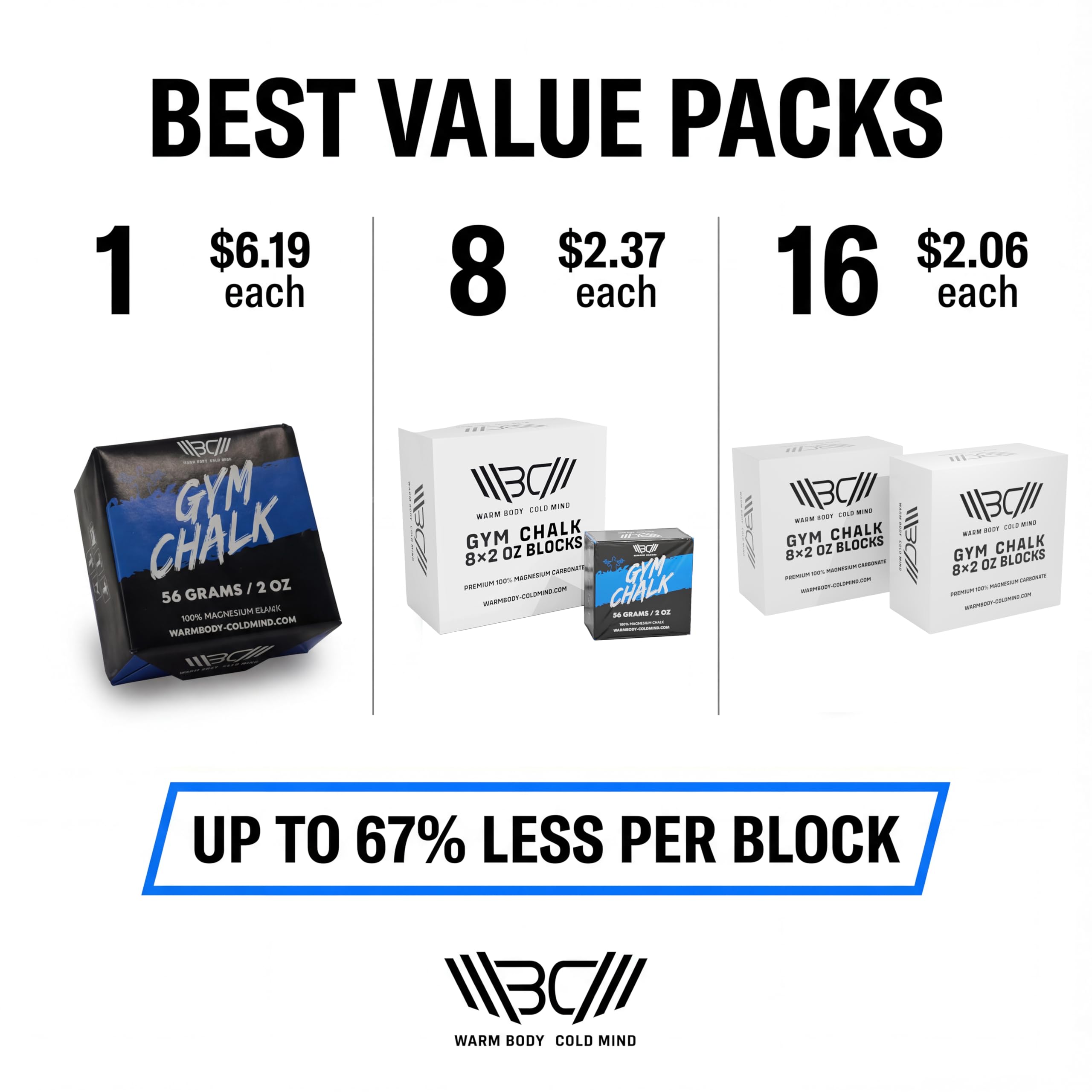 Amazon.com : WARM BODY COLD MIND Premium Chalk Block for Weight