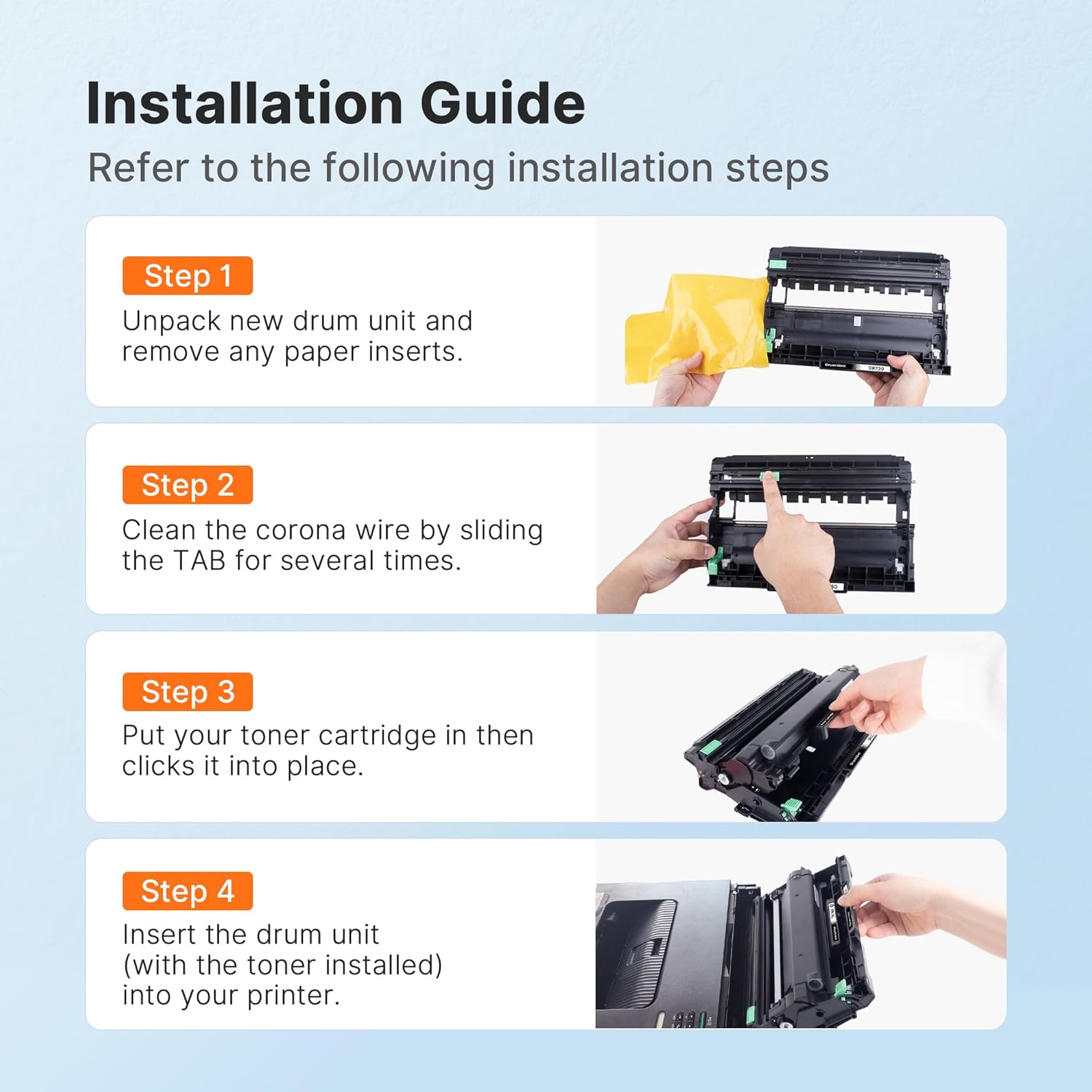 E-Z Ink Compatible Drum Unit Replacement for Brother DR 730 Drum Unit Compatible with HL-L2350DW HL-L2395DW HL-L2370DW HL-L2370DWXL MFC-L2750DW MFC-L2710DW Printer (2 Pack)