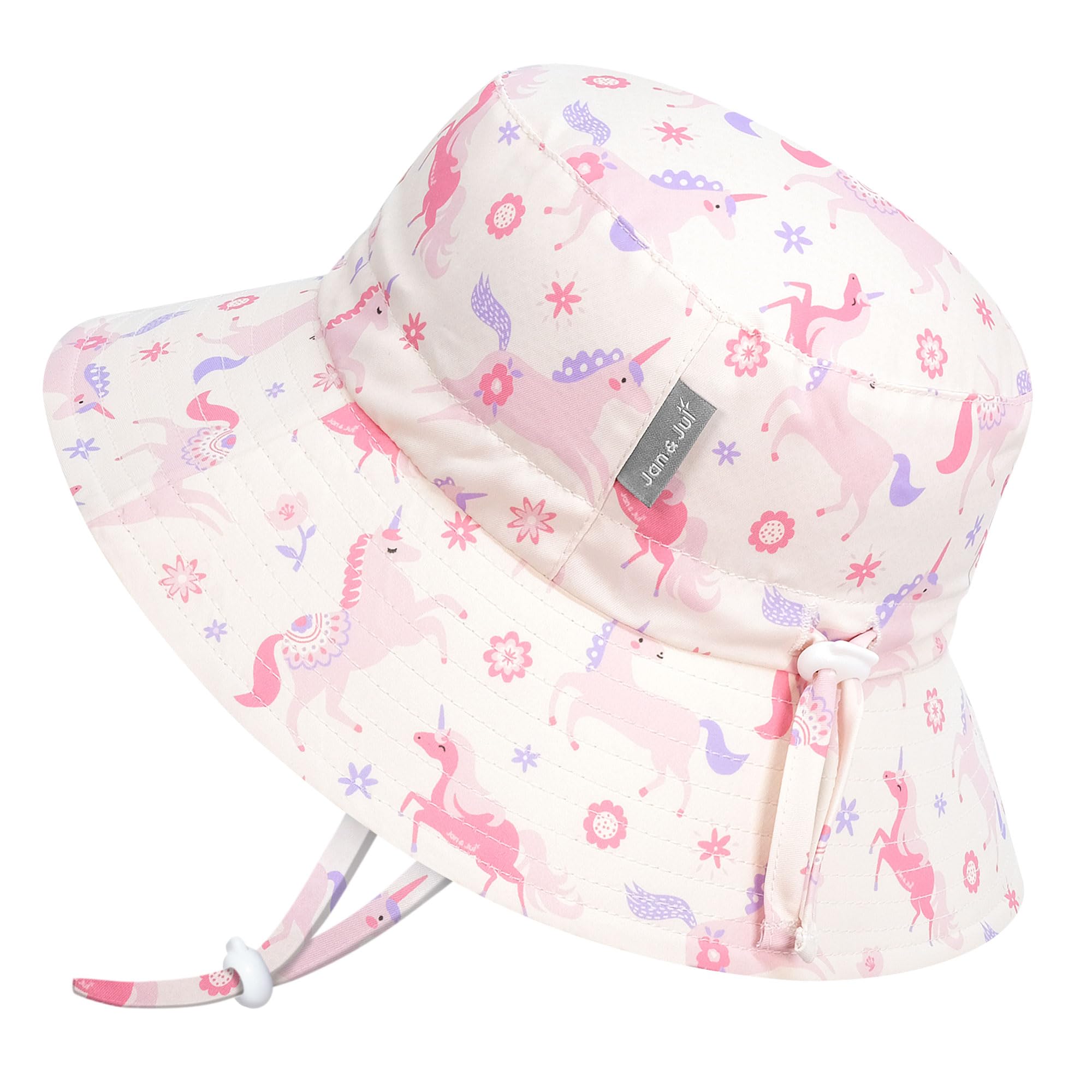 Jan & Jul Girls Unicorn ' Quick Dry Bucket Hat For Swimming, Water Resistant Beach Hat For Babies (S: 0-6 Months, )