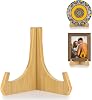 ANBOXIT Plate Stands for Display, 6 Inch Plate Holders for Displaying, Bamboo Picture Frame Holder for Tables, Tabletop Easels, Decorative Stand for Platter, Dish, Book, Photo and Plaque (1 Pack)
