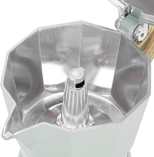 Miniatura 8 de Cafetera de café expreso de 3/6, cafetera italiana de aluminio, cafetera italiana para estufa, cafetera percoladora (3 tazas/5 onzas)