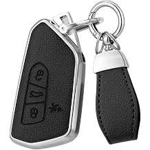 Premium Soft Upper Leather TPU Key Fob Cover Fit for VW,4 Buttons
