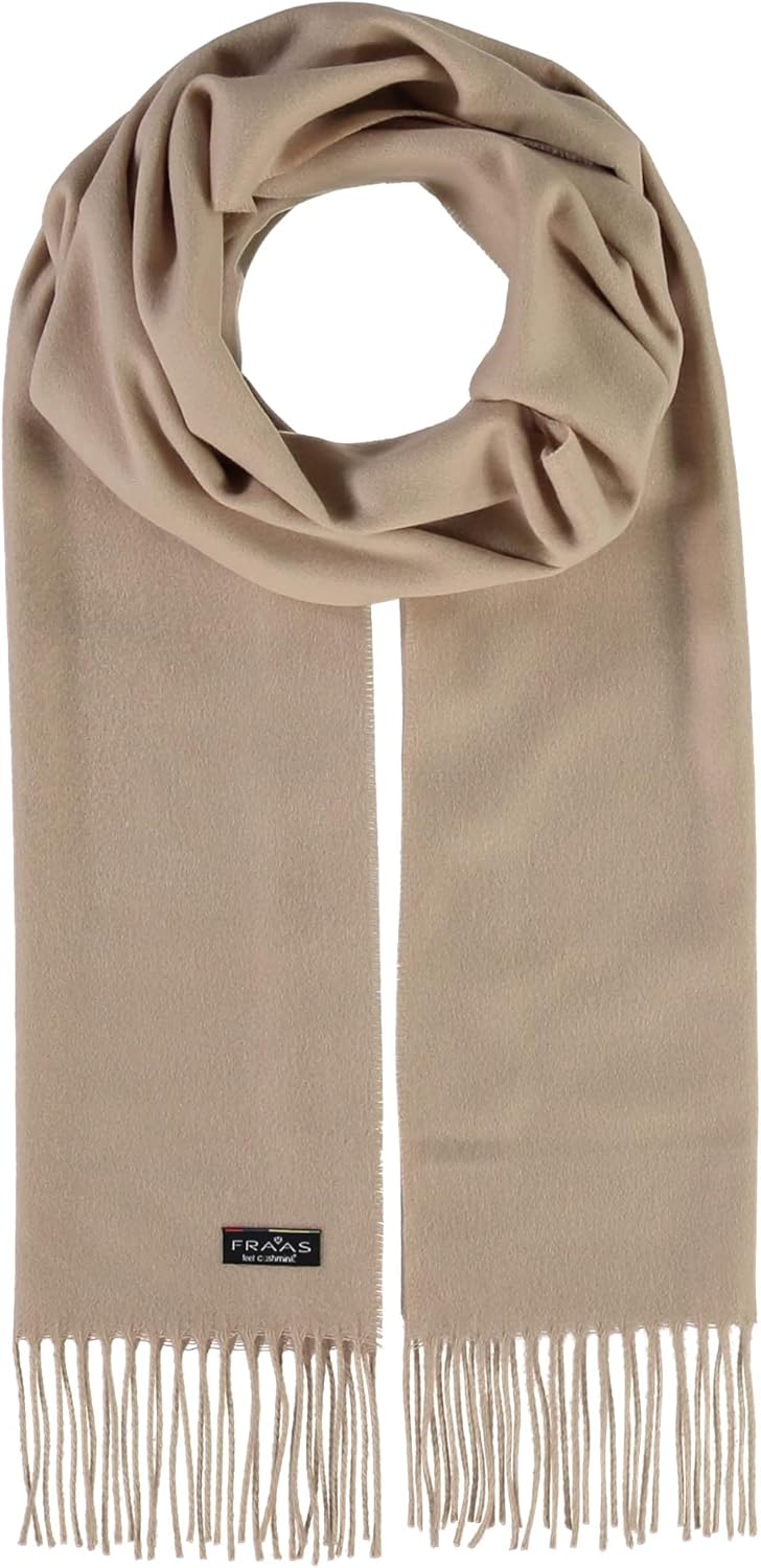FRAAS Bufanda para hombre y mujer de Cashmink®- Más suave que el cashmere - 35 x 200 cm - Pañuelo fabricado en Alemania - Fular perfecto para el invierno - Chal con flecos en colores lisos