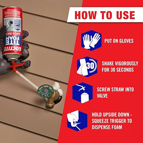 Miniatura 2 de Loctite Tite Foam Gaps & Cracks - Sellador de espuma en aerosol, aislamiento de espuma expansible de poliuretano, lata de 12 onzas líquidas, paquete