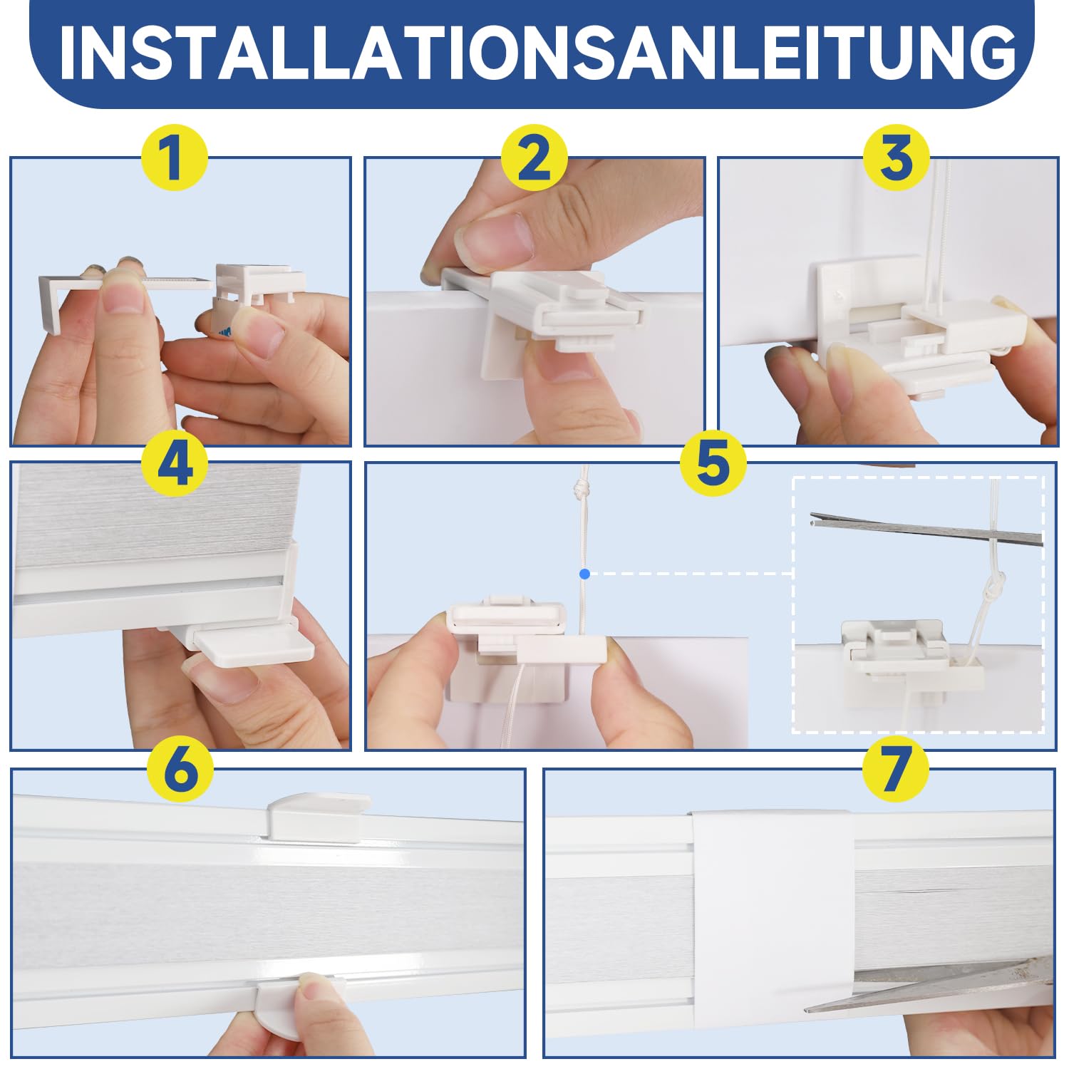 Sekey Roleta plisowana o strukturze plastra miodu, bez wiercenia, 100% zaciemniająca, nieprzejrzysta, Klemmfix, szyna aluminiowa, do wyboru w kolorze białym i szarym, 70 x 200 cm (szer. x wys.)