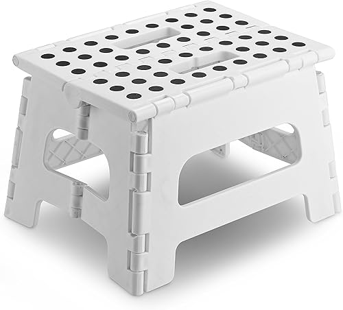 Miniatura 14 de Handy Laundry - Taburete plegable - Resistente para soportar adultos y seguro para niños, se abre fácilmente con un solo movimiento, ideal para Negro