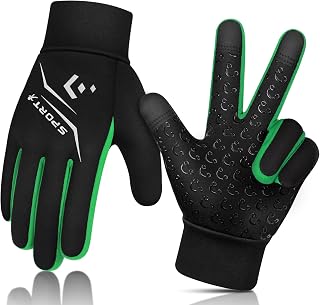 Winter Warm Kids Cycling Gloves - Cold Weather Touchscreen Glove for Childrens Riding Bike and Football Grip Anti-Slip Outdoor Ski Sports Gloves for Boys Girls 4-12 Year Old