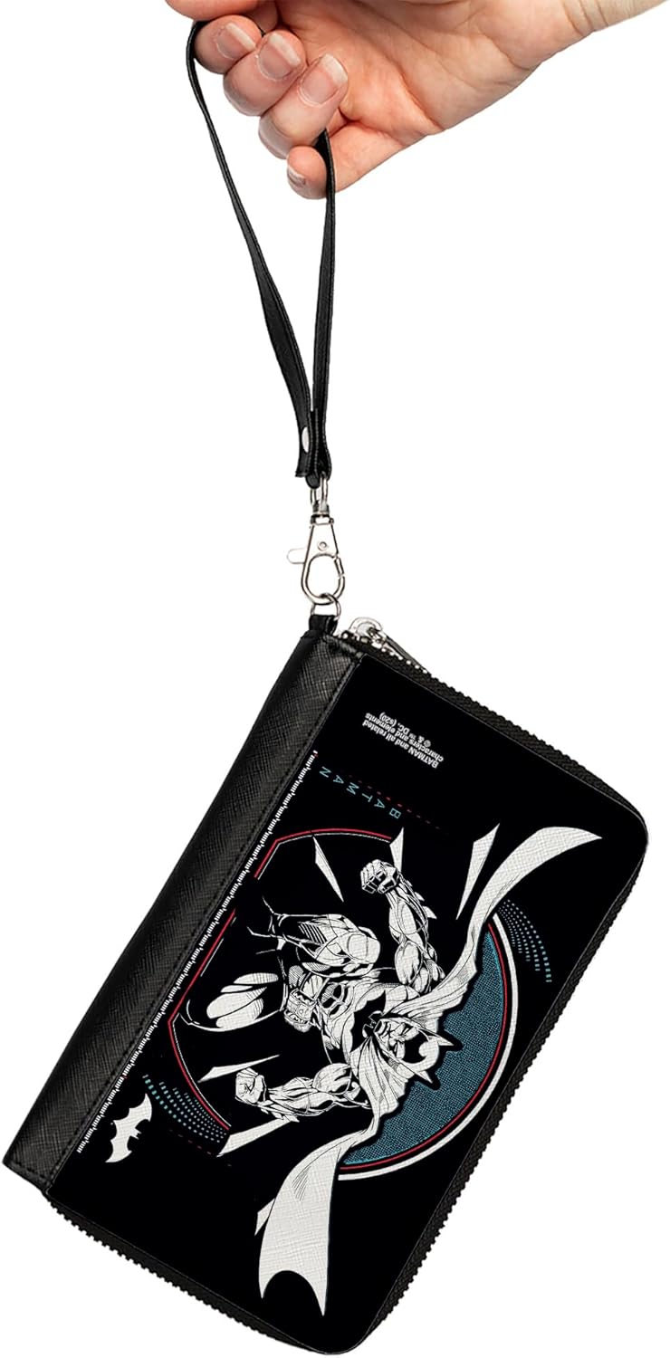 Buckle-Down Women's PU Zip Around Wallet Rectangle-Batman, 7.5"x4.5"