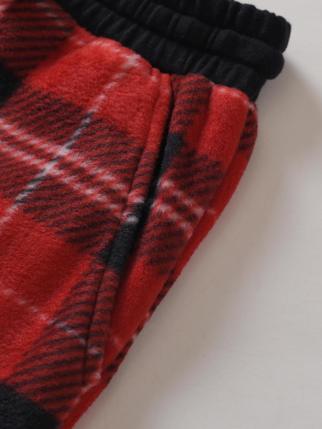 Latuza Women's Petite Fleece Pajama Pants Petite Size Fuzzy Plaid PJ Bottoms - Image 4