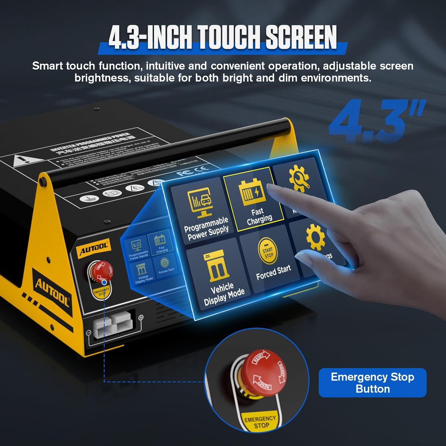 AUTOOL Flash Reprogramming Power Supply, Car Battery Charger with Battery Maintainer Jump Starter Mode, Adjustable Charging Current Voltage, for Lithium & Lead-Acid Battery, with Touchscreens