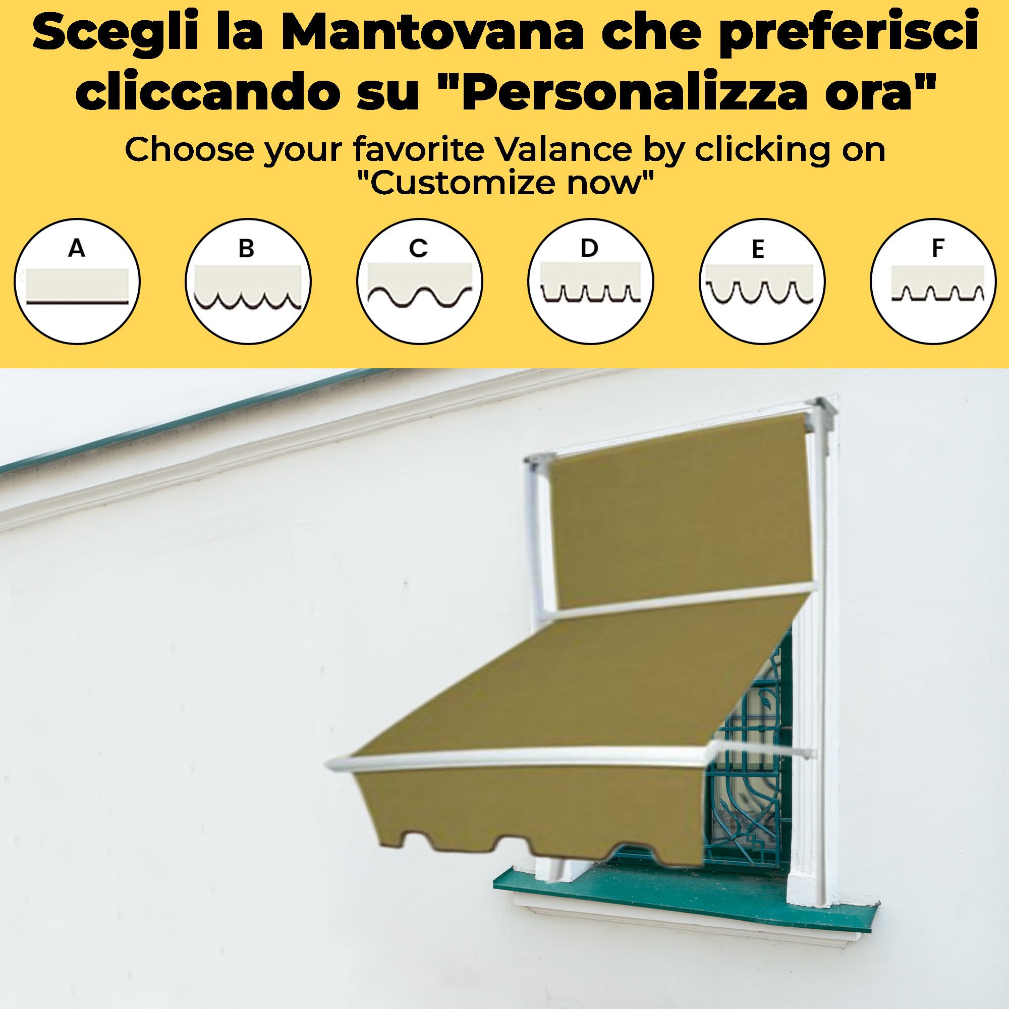 Tenda da Sole Per Balcone a Caduta Mod. Genova con Guide Laterali, Personalizzabile, Tessuto Tempotest Para’ o PVC diversi colori. Tenda a Caduta Motorizzata o Manuale (LARGHEZZA DA 121 CM A 200 CM)