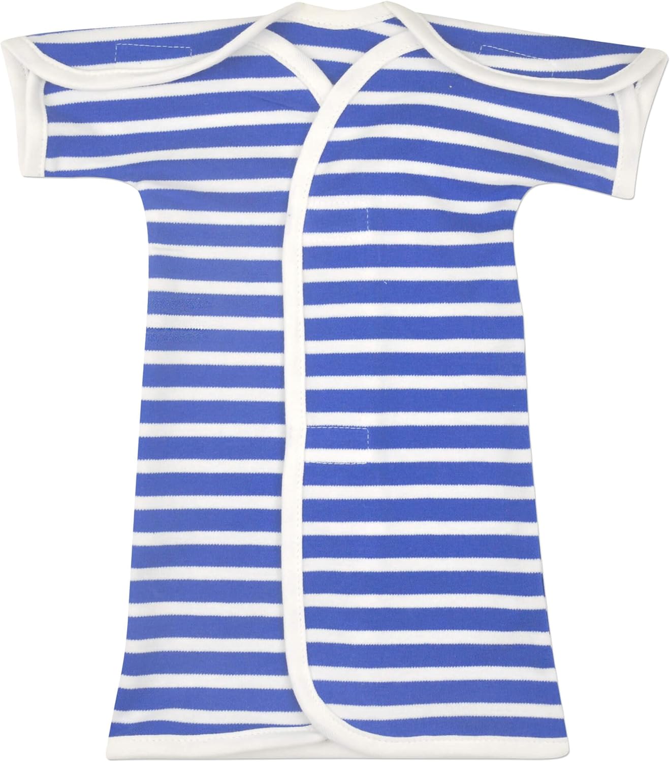 Open-Shoulder Short-Sleeve Cotton NICU Gown - Teeny (2-4lbs)