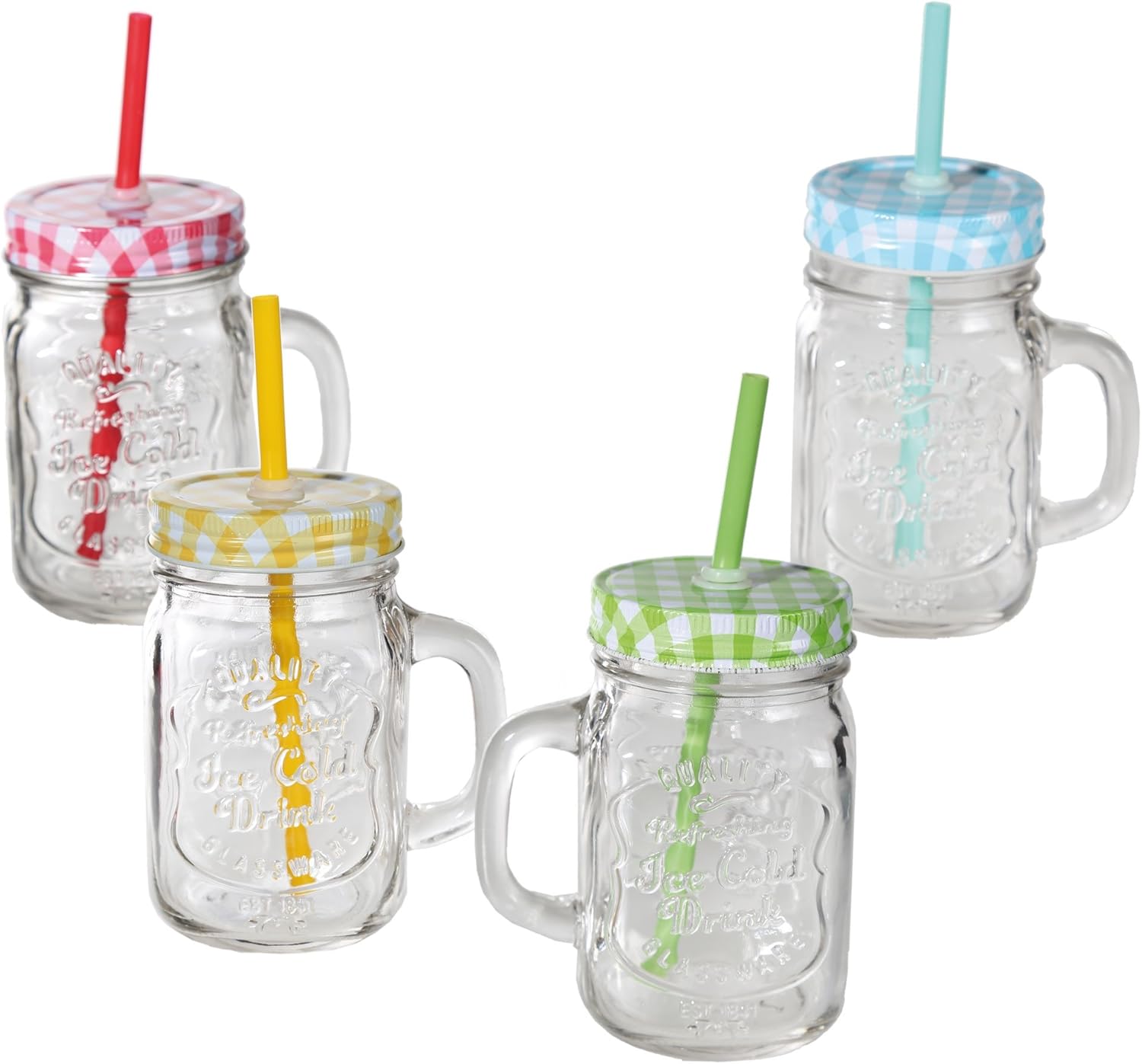 Bicchieri scanalati da 300 l, set di 2 bicchieri da caffè con cannucce